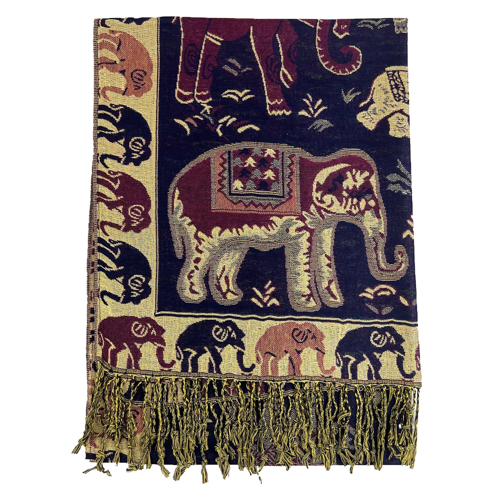 ASSORTED Metallic Pashmina Elephant Pattern GM35 (12PC) for wholesale on Faire1