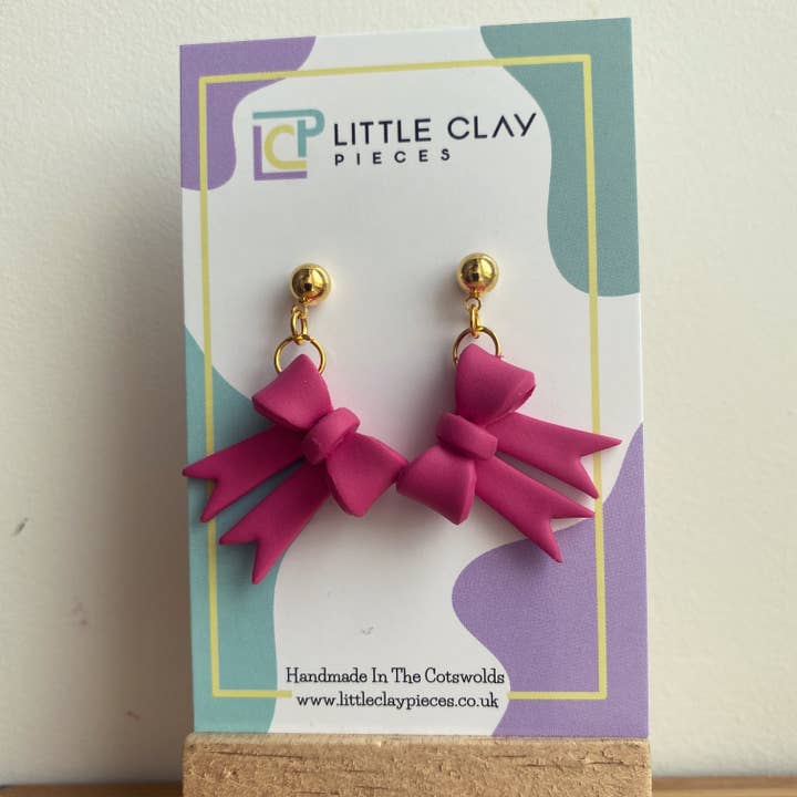 Soft Statement Bows (Hot Pink) for wholesale by Little Clay Pieces