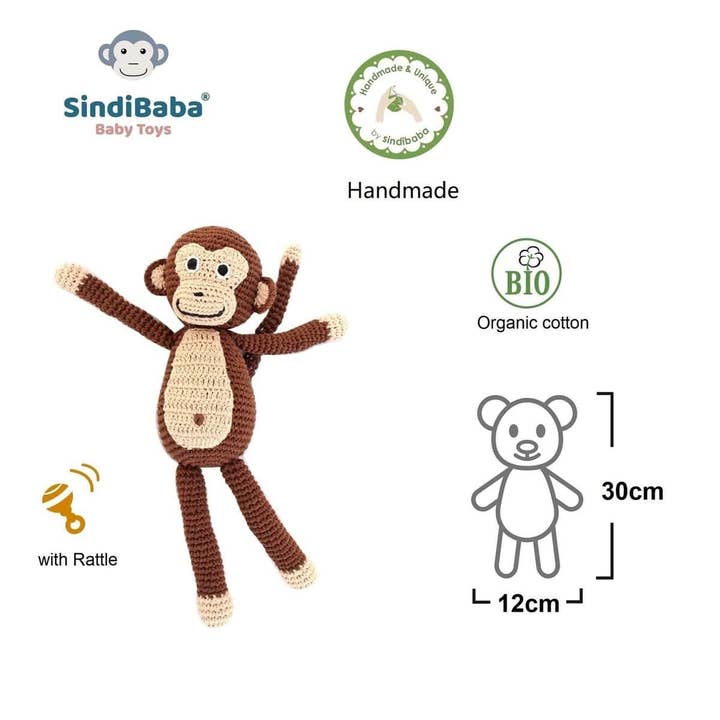 SindiBaba - Wholesale Stuffed/Plush Toy - Kids & Baby - Charlie monkey crocheted cuddly toy9