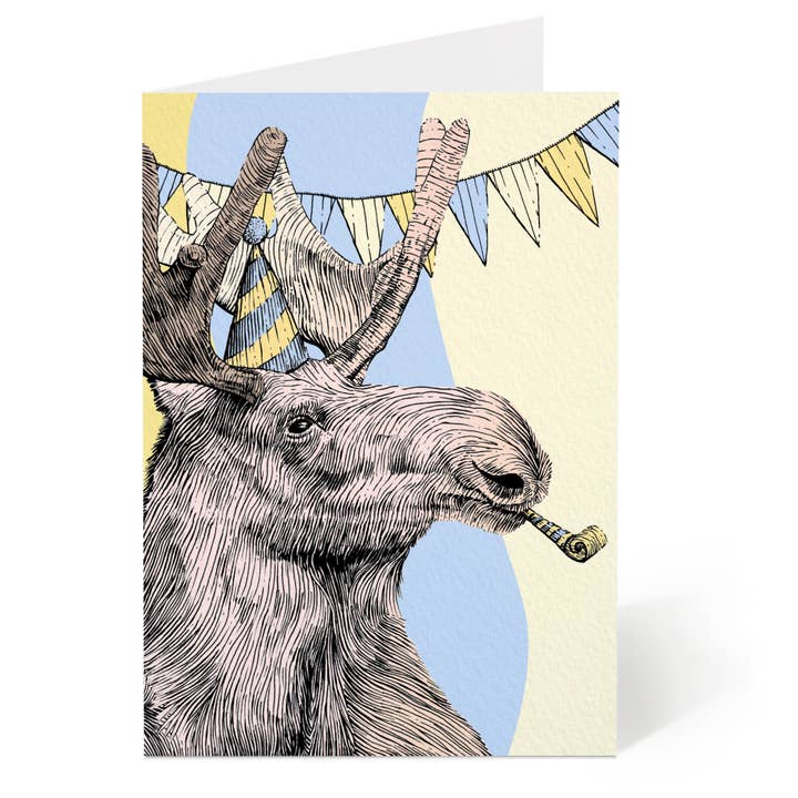 Moose Birthday Card/Congratulations Card for wholesale by Oliver Stockley