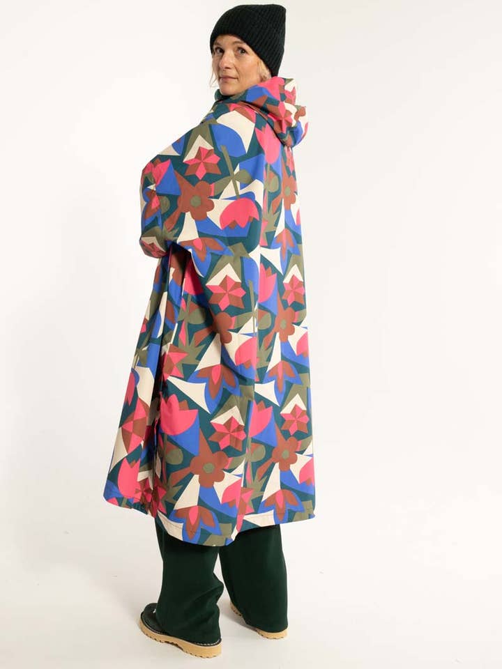 Danefae København - Wholesale Poncho - Women's - Danedream Drops Rain Poncho Dark Slate GEOFLEUR