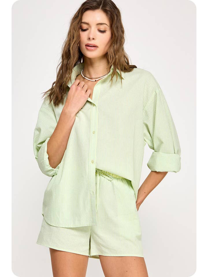 Strut & Bolt – Engroshandel Shorts – Kvinder – Stribede bomuldspoplinshorts12