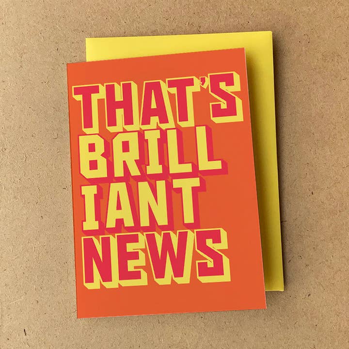 'Brilliant News' Greeting Card for wholesale by RUDE