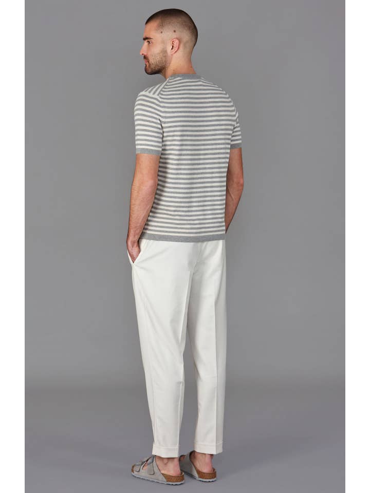 Paul James Knitwear - Wholesale T-Shirt - Men's - Mens Ultra Fine Cotton Knitted Breton T-Shirt