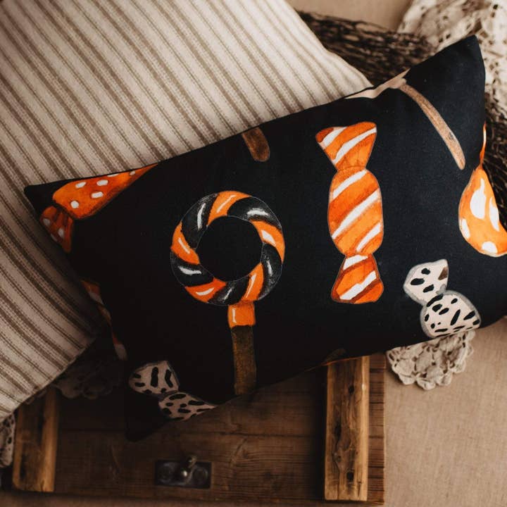 UniikPillows - Venta al por mayor Funda de cojín - Funda de almohada de caramelo truco o trato | fundas de almohada de Halloween | Decoración de otoño | Decoración de habitaciones | Almohadas decorativas | Regalo para ella | Almohadas de sofá2