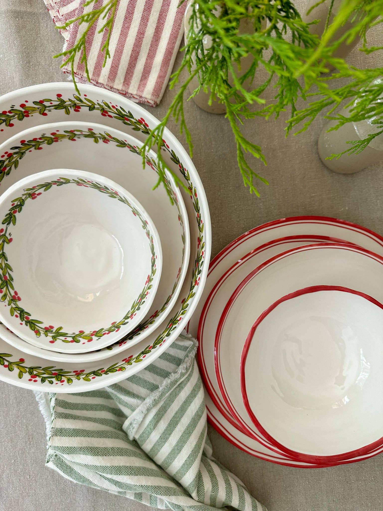 Relish - Wholesale Salad Plate - Simple Round Salad Plate with Red Edge4