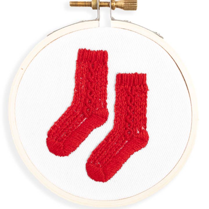 kdornbier embroidery - Wholesale Embroidery/Cross Stitch Supplies - Cable Knit Socks Ornament Embroidery Kit