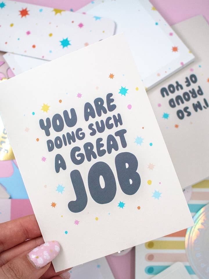 You are Doing a Great Job Greeting Card for wholesale by Jollie Ollie Designs