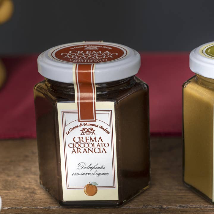 CHOCOLATE AND ORANGES CREAM SWEETENED WITH AGAVE SYRUP for wholesale by I Peccatucci di Mamma Andrea