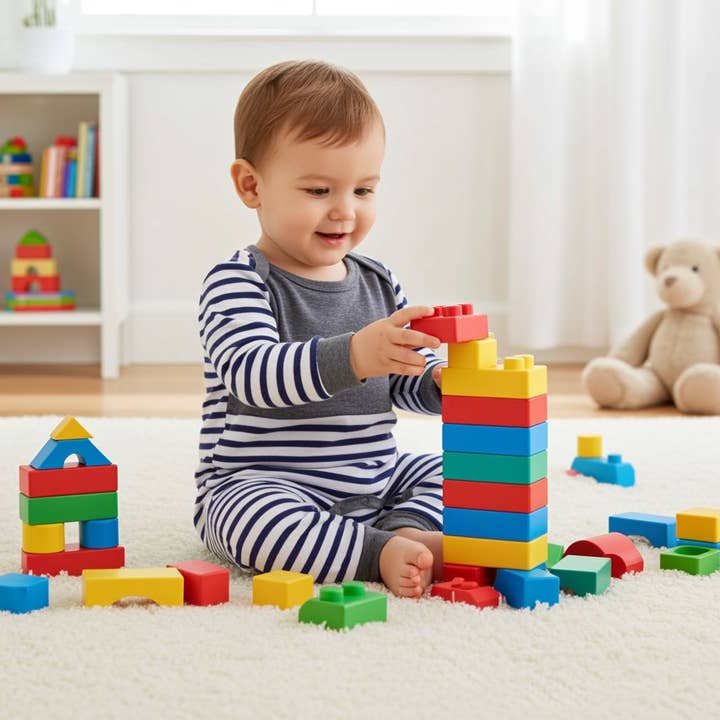 Baby Boy All Over Striped or Star Print Long-sleeve Jumpsuit for wholesale by PatPat