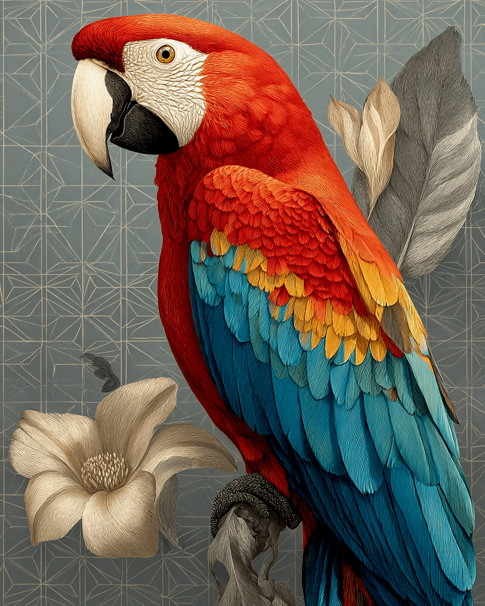 Mowbi – wholesale Konsttryck – Deco Ara - Djur från djurparken - Biophilisk vildkonsttryck - 8"x10" konstverk för 11"x14" ram0