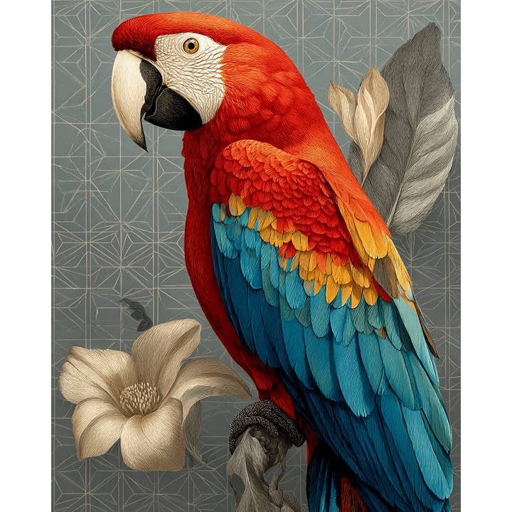 Mowbi – wholesale Art print – Stylized Macaws - Zoo Animals - Biophilic Wildlife Art Print - 8"x10" Artwork for 11"x14" Frame9