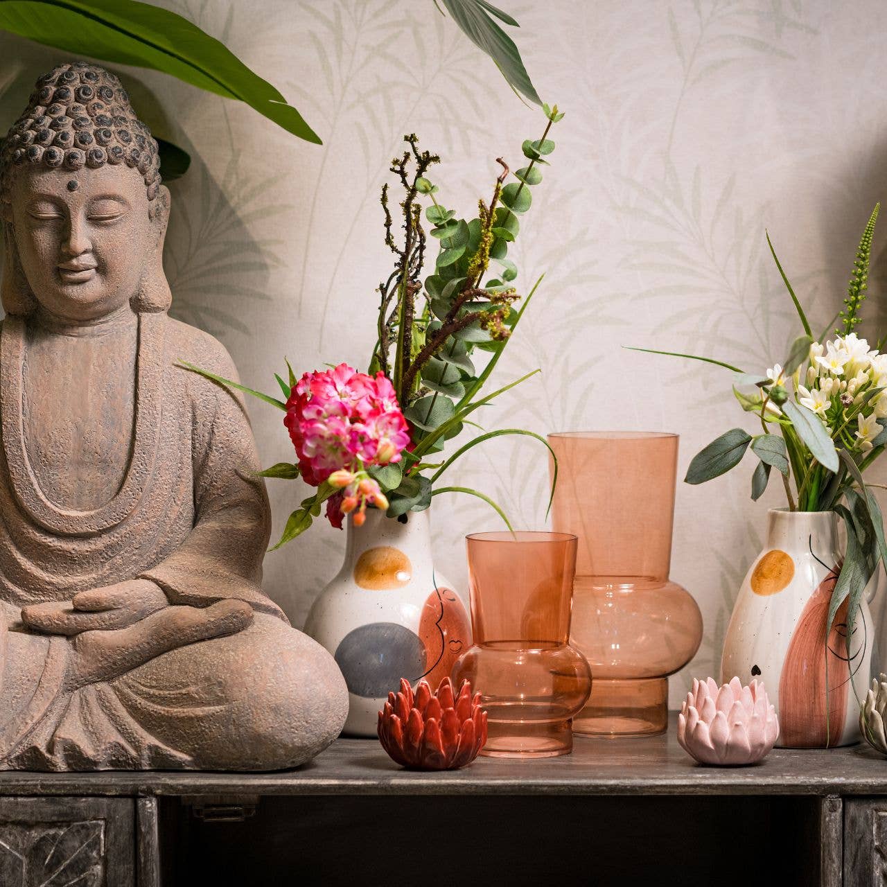 Wurm - Vendita all'ingrosso Statuette decorative - Buddha in magnesia antico marrone (L/A/P) 42x58x31cm1