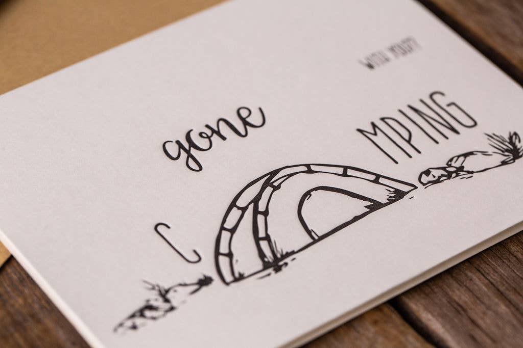 Drawn to Ecology - Wholesale Everyday Greeting Card - Gone Camping Card1