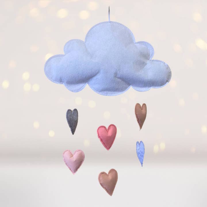 Cloud and Hearts Wall Hanging or Mobile for wholesale by Chicky Chicky Bling Bling