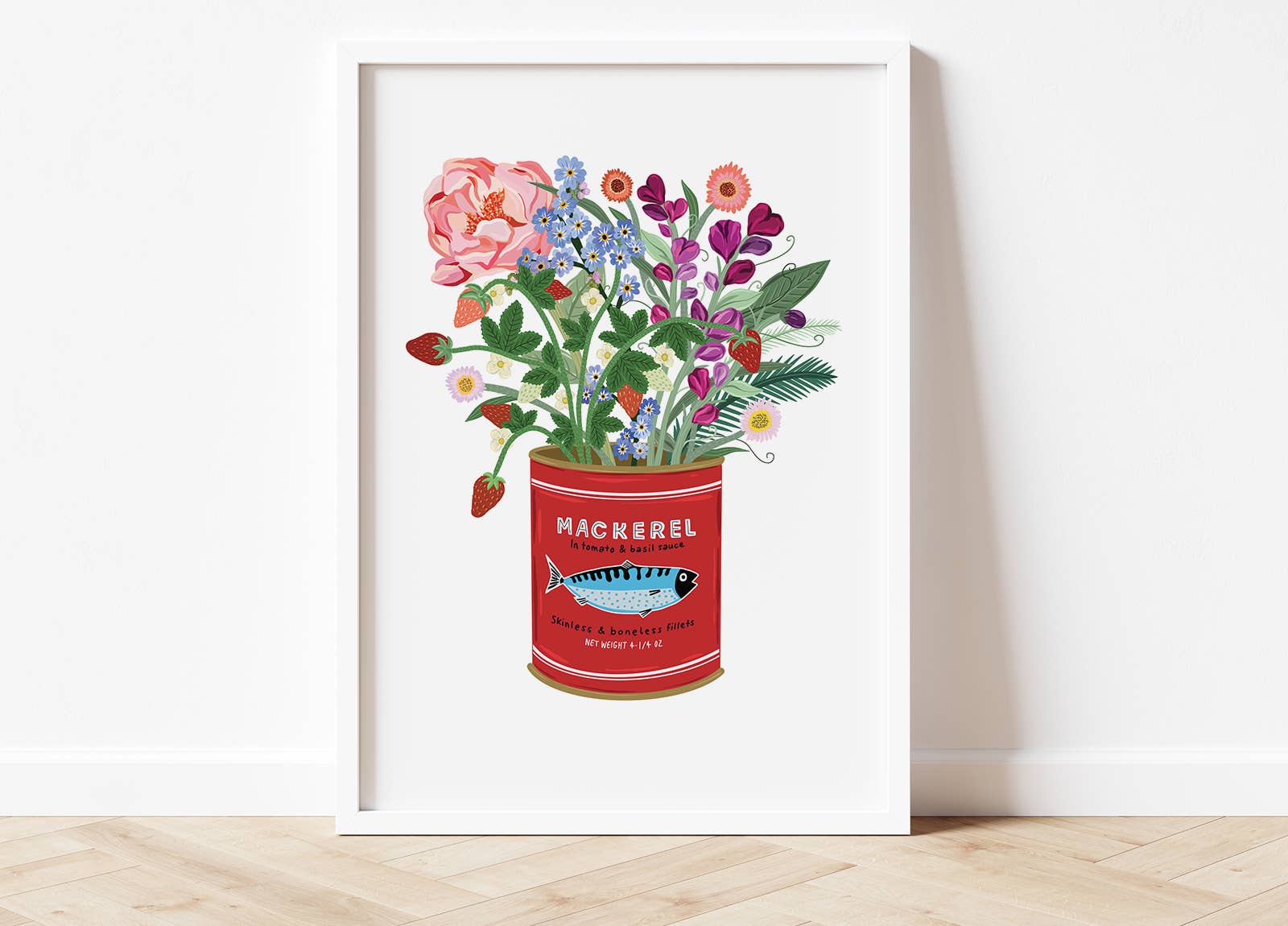 Bea Baranowska Illustration – Großhandel Kunstdruck – Posy mit Blumenmuster im Vintage-Makrelen-Druck2