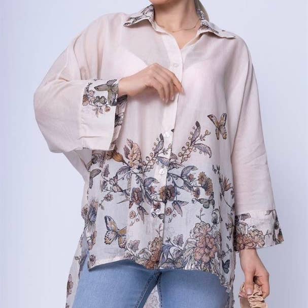 Lätt blus med tryck 01396 för wholesale av Cecile Wang