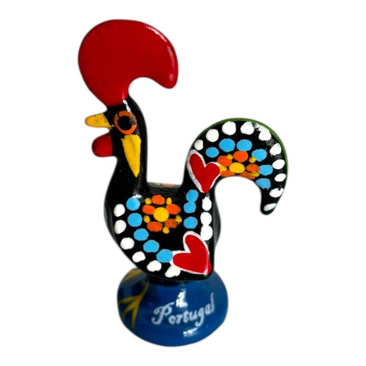 Portugal Galo De Barcelos, Portuguese Folk Art Hand Painted Rooster - Symbol of Good Luck & Prosperity - Souvenir Made In Portugal for wholesale by Vintage Dreamz