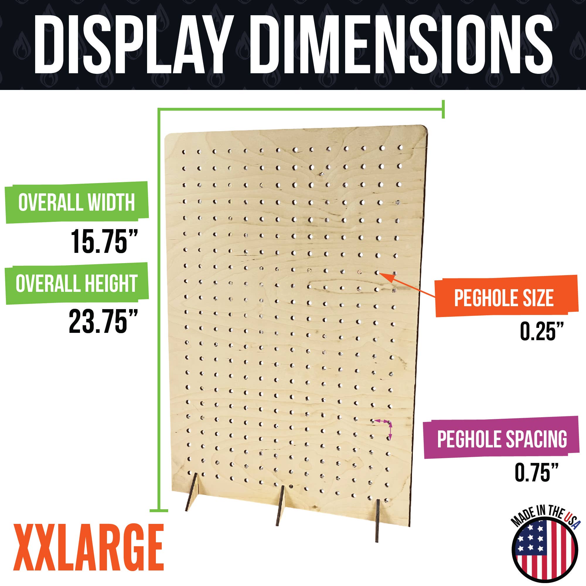 Torched Displays – wholesale Retailer display stand/case – Pegboard Display - Various Sizes and Colors59
