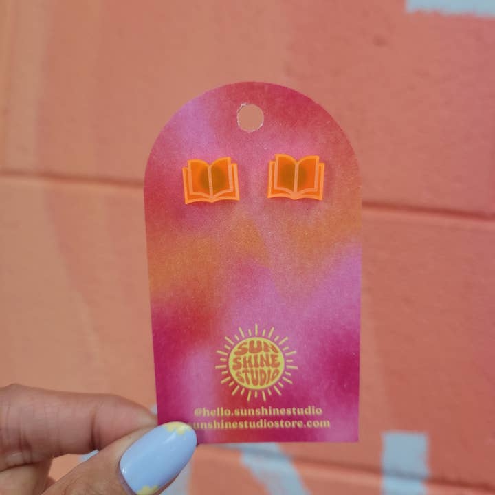 Sunshine Studio - Wholesale Stud/Post Earrings - Open Book Tiny Stud Earrings9