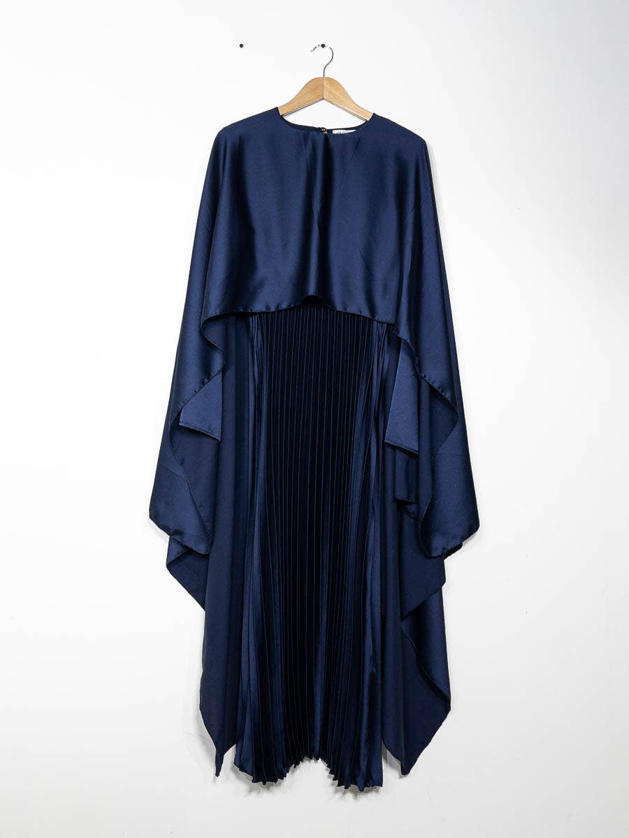 IDEAL OUTFIT - Vente Robe – femme - Abaya fluide plissée avec cape intégrée en satin ref:Y1027