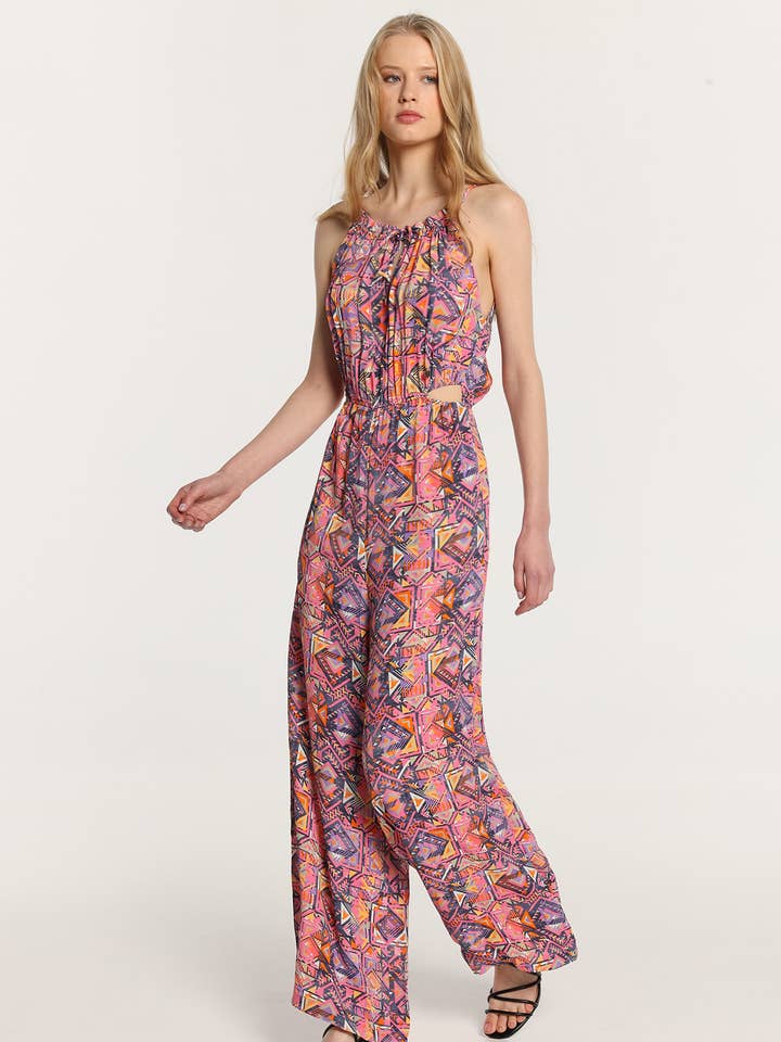 LOIS JEANS - Mehrfarbiger Jumpsuit mit Aztekenprint und Cut-Outs für den Großhandel von PAUSANT SHOP ONLINE