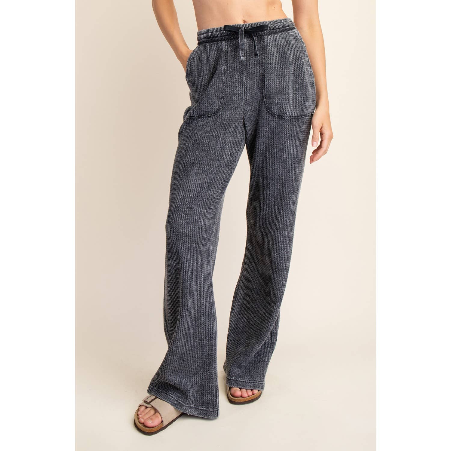 Rae Mode - Wholesale Athletic Pants - Women's - MINERAL WASHED WAFFLE STRAIGHT SWEATPANTS20