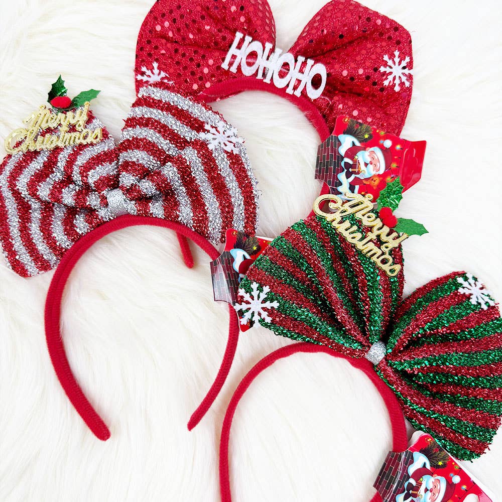 MIX COLOR Decorated Bow Christmas Headband for wholesale on Faire0