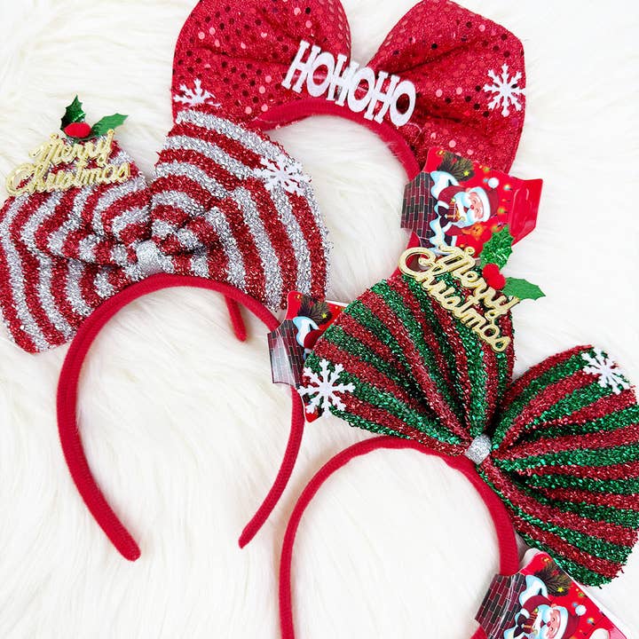 Decorated Bow Christmas Headband for wholesale by Love and Repeat