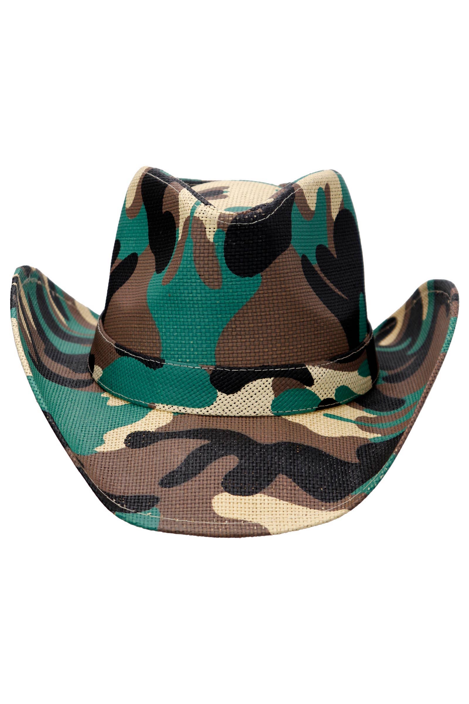 Cap Zone - Wholesale Cowboy Hat - Unisex - Camouflage Hard Shell Paper Straw Cowboy Hat7
