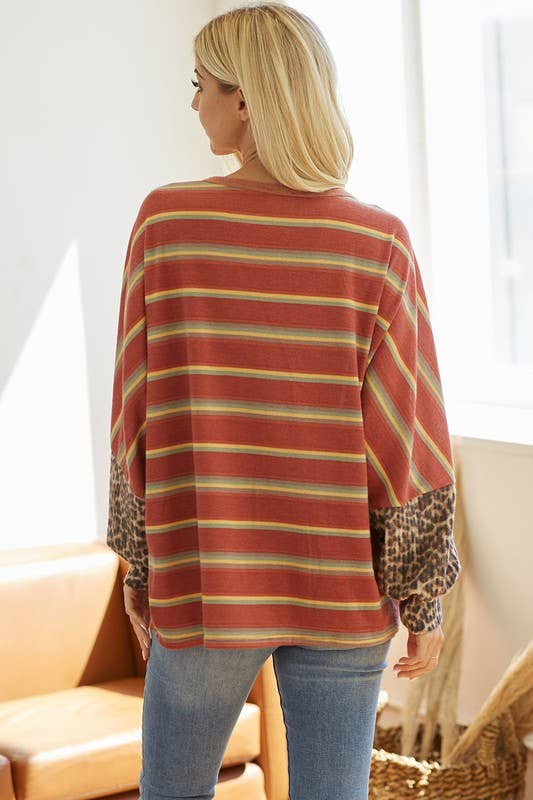 lovely melody – Großhandel Sweatshirt – Damen – LMT2641-Wishful Tuesday Gestreifter Pullover8