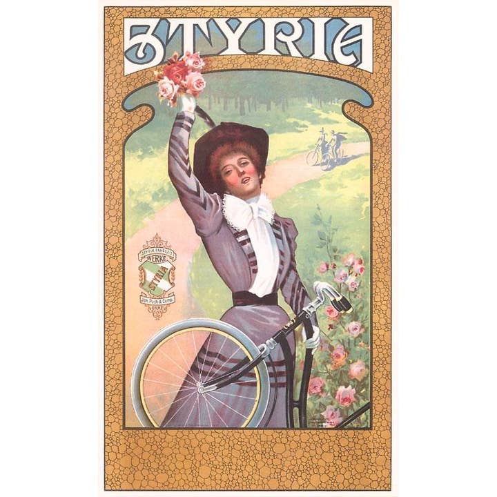 Found Image Press - Wholesale Sticker - Sticker CY-121 Styria, Woman Cyclist