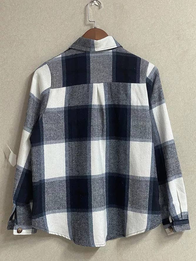 UNISHE - Wholesale Shirt Jacket/Shacket - Women’s - TOPW439 Plaid Flannel Shacket Jacket11