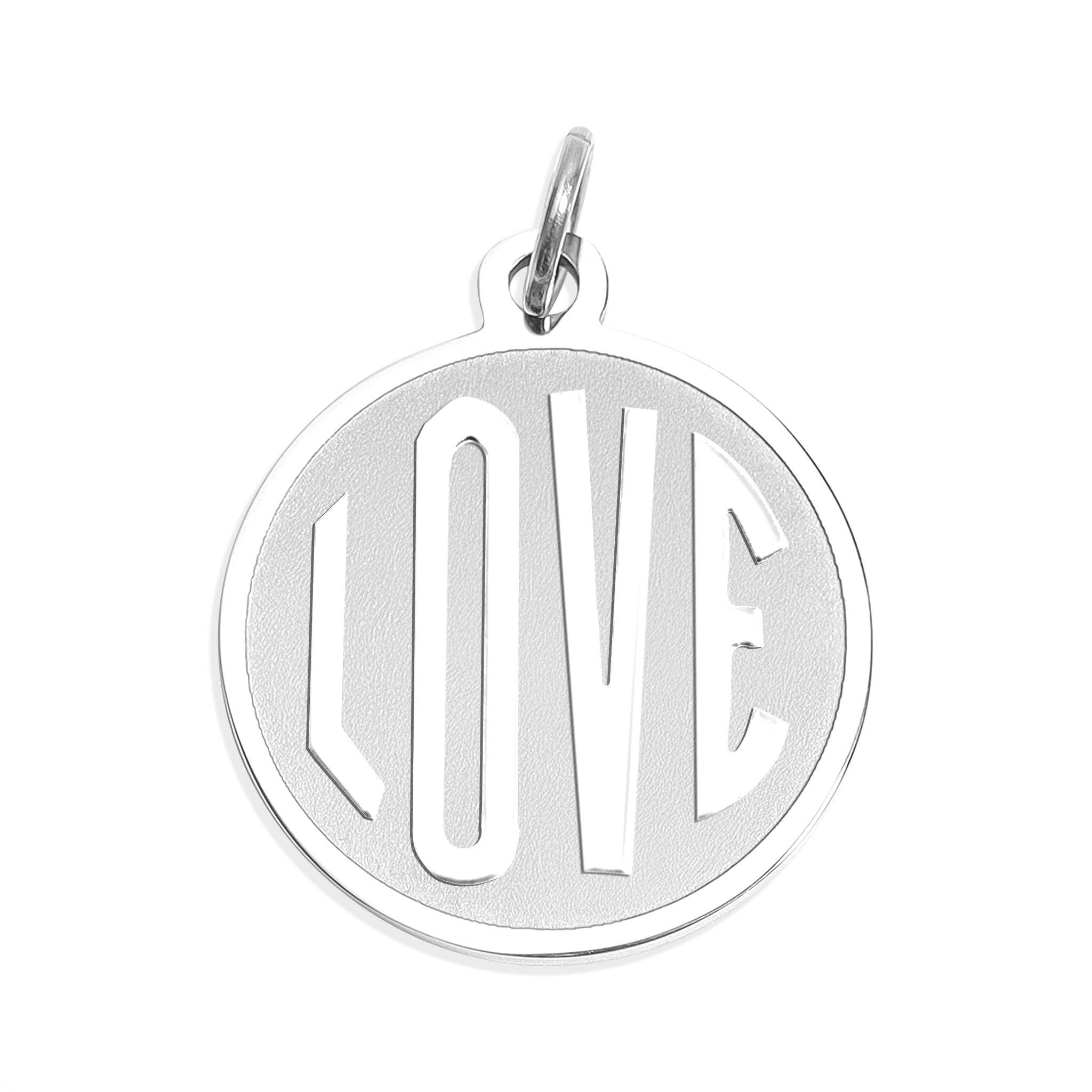 WJW - Wholesale Individuele bedel/hanger - 18K gouden PVD roestvrijstalen ronde love charm / PDL02544