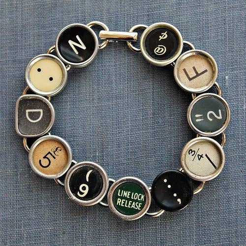 Joy Sparks Designs - Wholesale Charm/Dangle Bracelet - 11 Typewriter Key Bracelet
