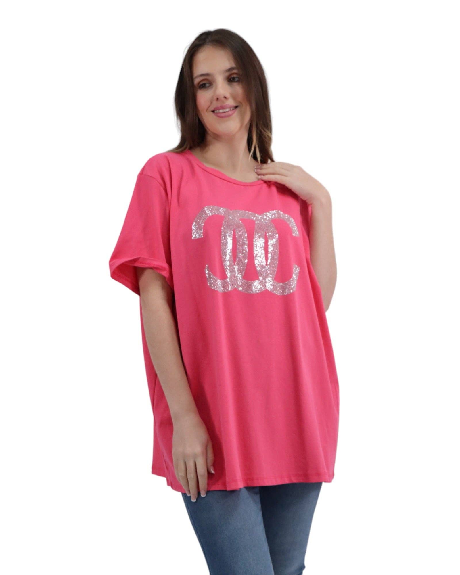 Miss Bold – wholesale Tunic – Women’s – Italian Diamante CC Print T-Shirt10