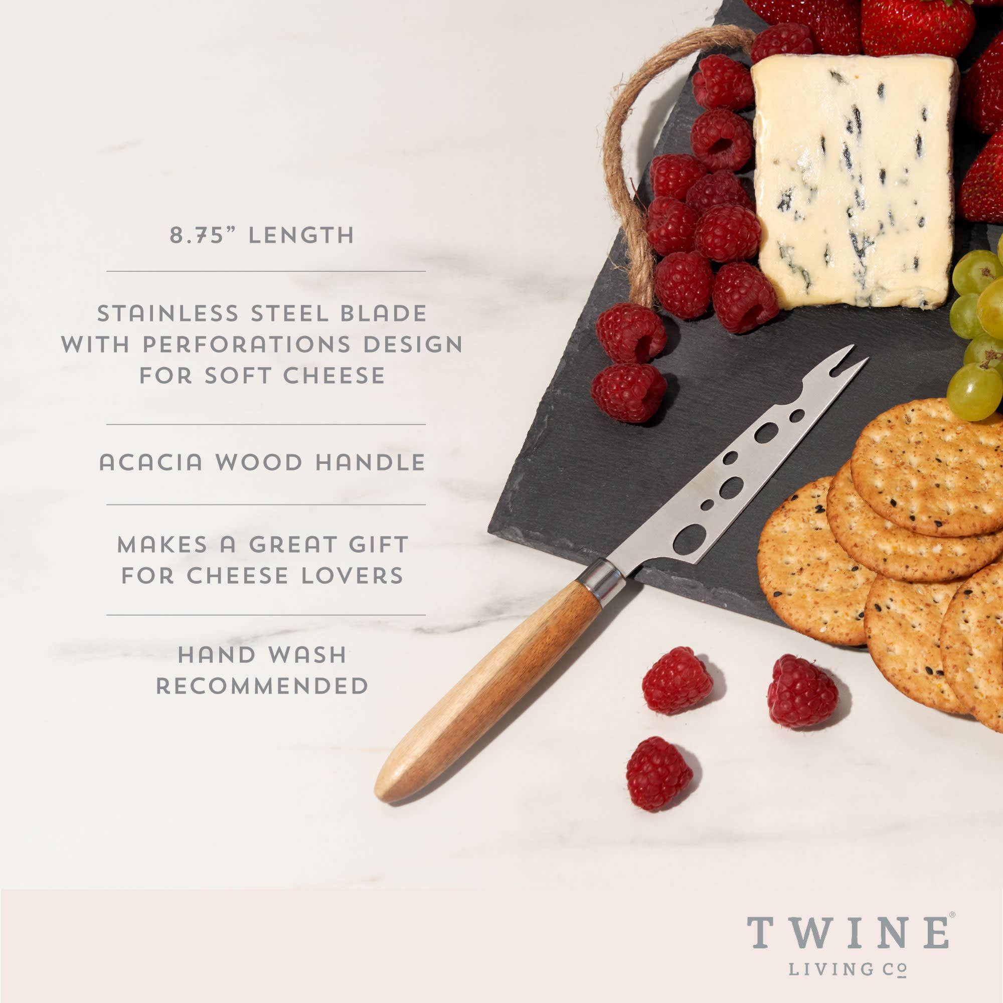 Twine - Wholesale Cheese Spreader - Acacia and Stainless Steel Cheese Knife Soft Cheeses3