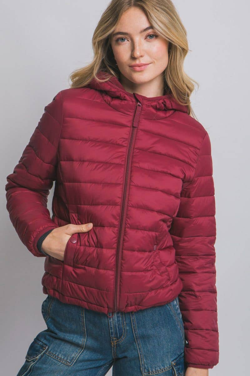 Vanilla Monkey - Wholesale Puffer Jacket - Women's - Hooded Light Puffer Jacket8