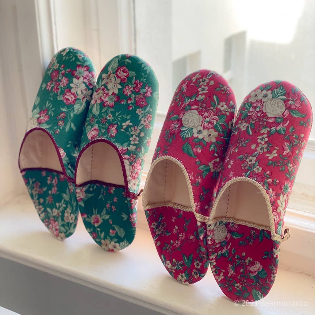 dear Morocco – Engroshandel Slippers - Dame – Marokkanske læderbabouscher // FABRIC sæt6