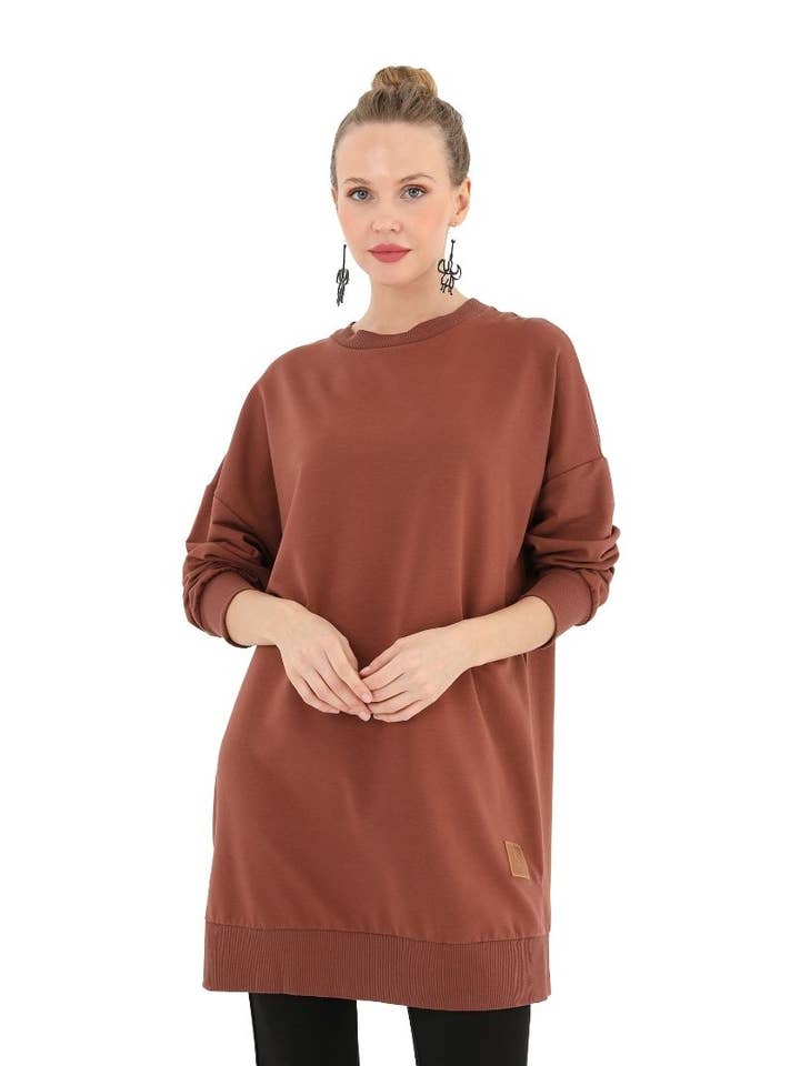 Organic Cotton Tunic Sweatshirt - Modest Pullover for wholesale by SoulofMu
