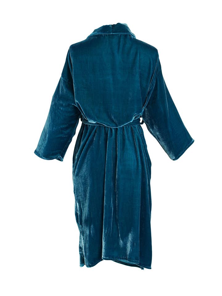 Jennafer Grace - Wholesale Kimono - Dames - Peacock zijden fluwelen Koi kimono2