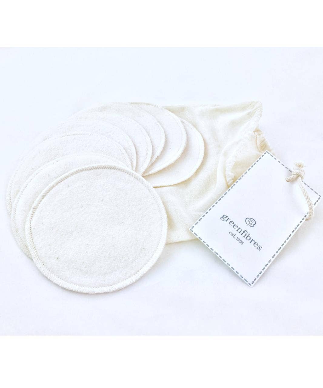 Greenfibres - Wholesale Make-upremover - Herbruikbare make-uppads van biologisch katoen - verpakking van 82