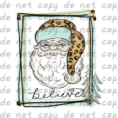 PLT Wholesale – Großhandel Sublimationsrohling – Believe Leopard Weihnachtsmann Transferfolie