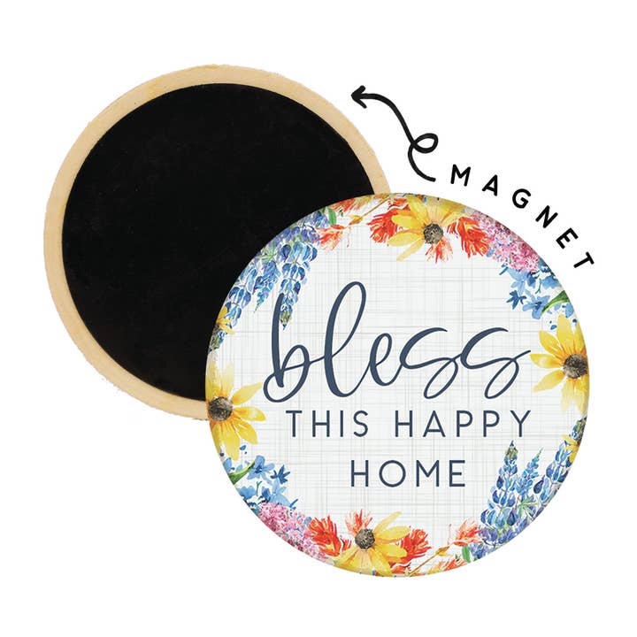 Bless Happy Home - Round Magnets for wholesale by Sincere Surroundings