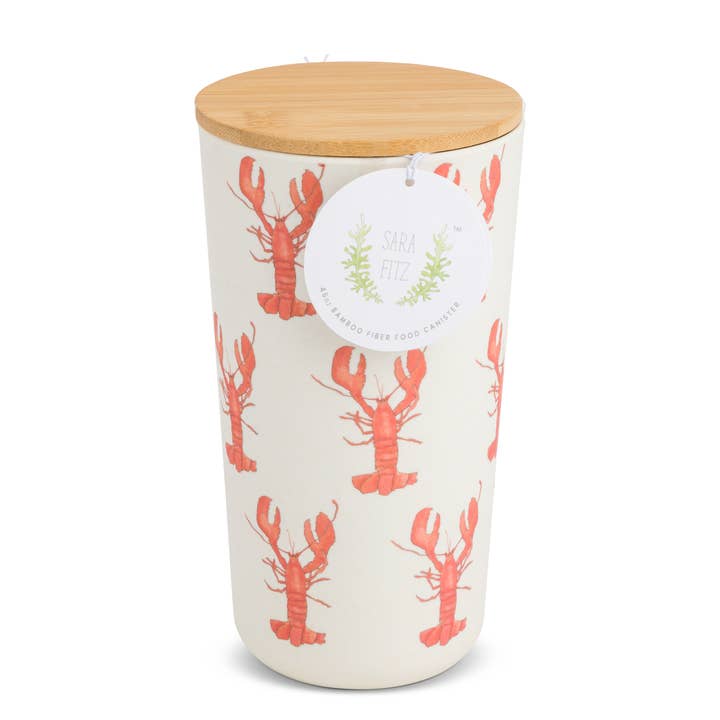 Core Home - Wholesale Canister - 46oz Sara Fitz Bamboo Fiber Food Canister Lobster