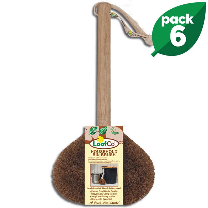 Household Bin Brush | BULK Box of 6 | 5% Discount | Compost for wholesale by LoofCo - Loofahs & Coconut Brushes