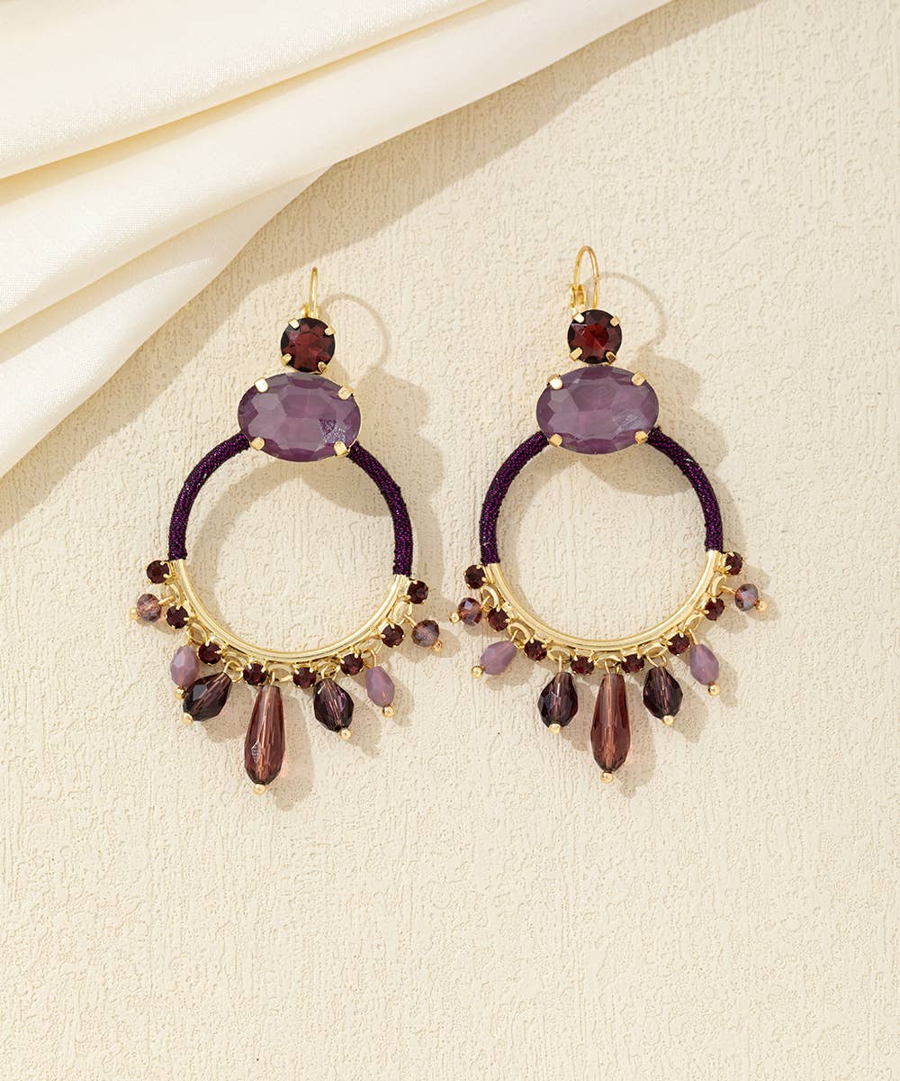 Blossom bijoux - Wholesale Dangle Earrings - Drop sleeper hoop earrings – 26AHBOL0371