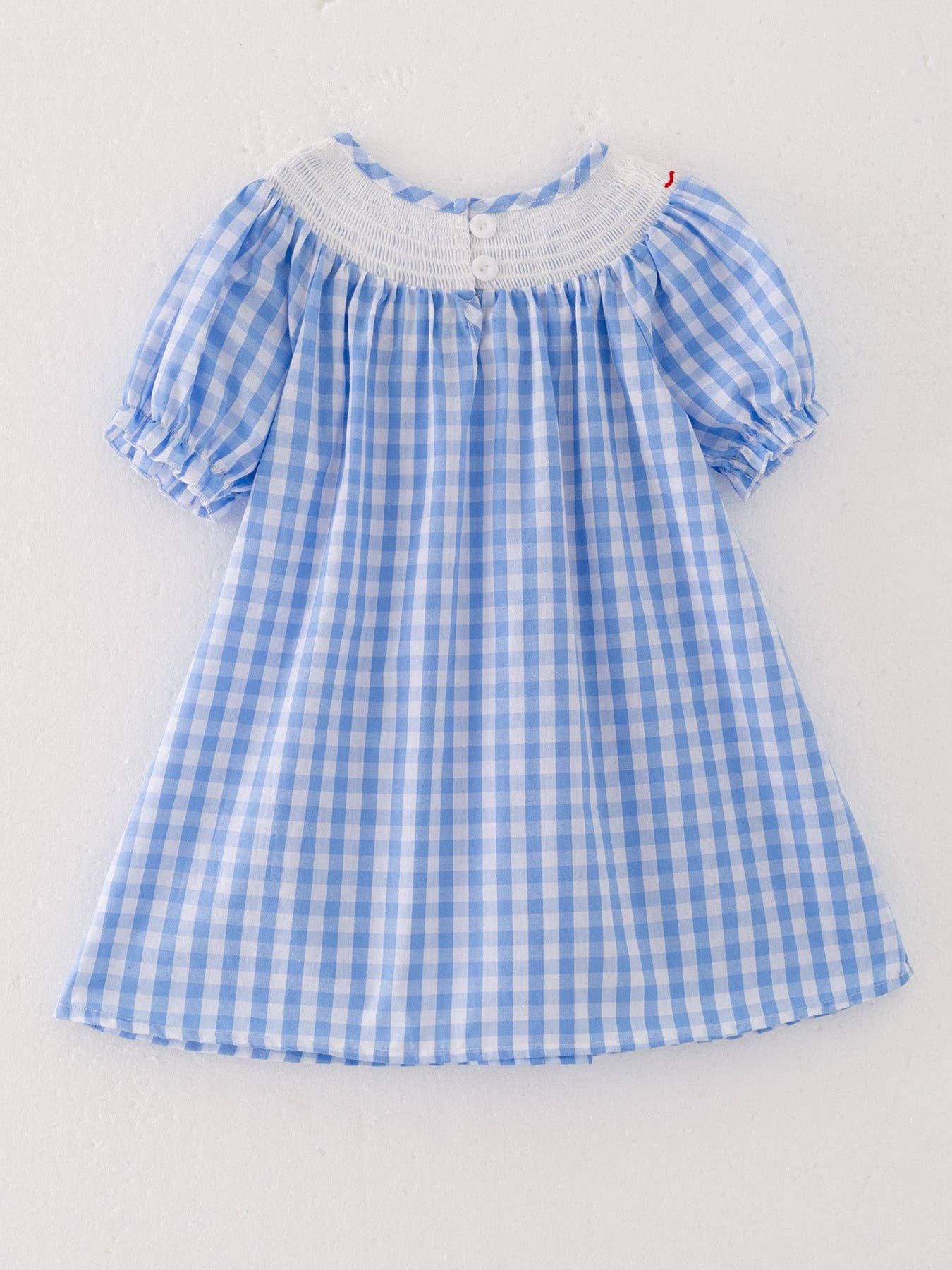 Rylee Faith Designs – Engroshandel Kjole - Børn – Farm Blue Smocking broderet pigekjole2