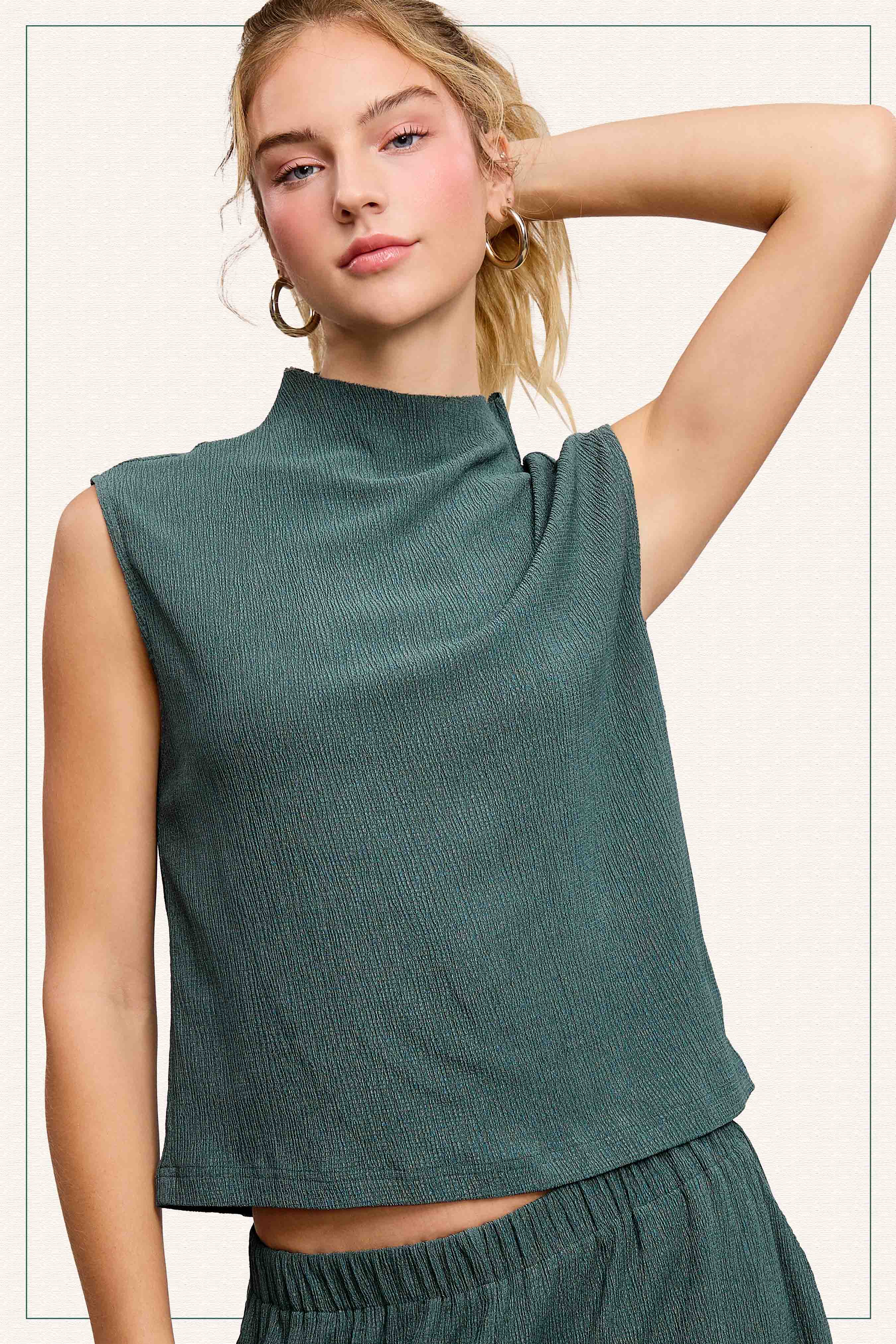 La Miel – Engroshandel Tanktop – Kvinder – HCT7705-elastisk krøllet stof ærmeløs top13