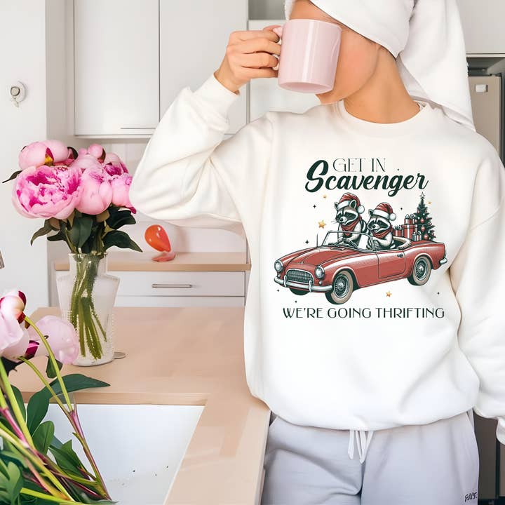 Racoon Christmas Sweatshirt for wholesale by Small Town Southern Chic